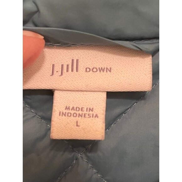 J. Jill Womens Down Quilted Vest‎ Size L Light Blue Nylon Shell & Lining - Picture 2 of 10